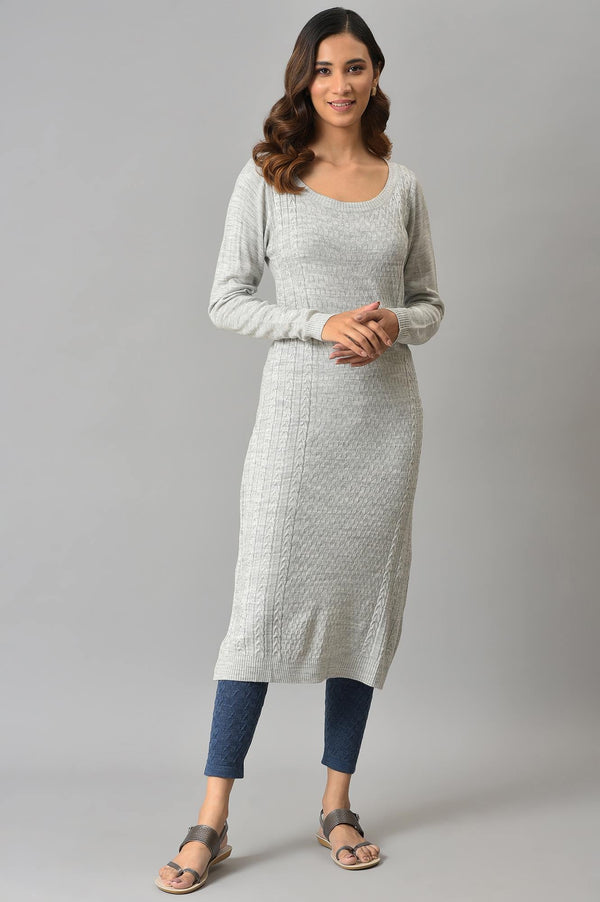 Blue Solid Skinny Fit Tights With Elasticated Waist