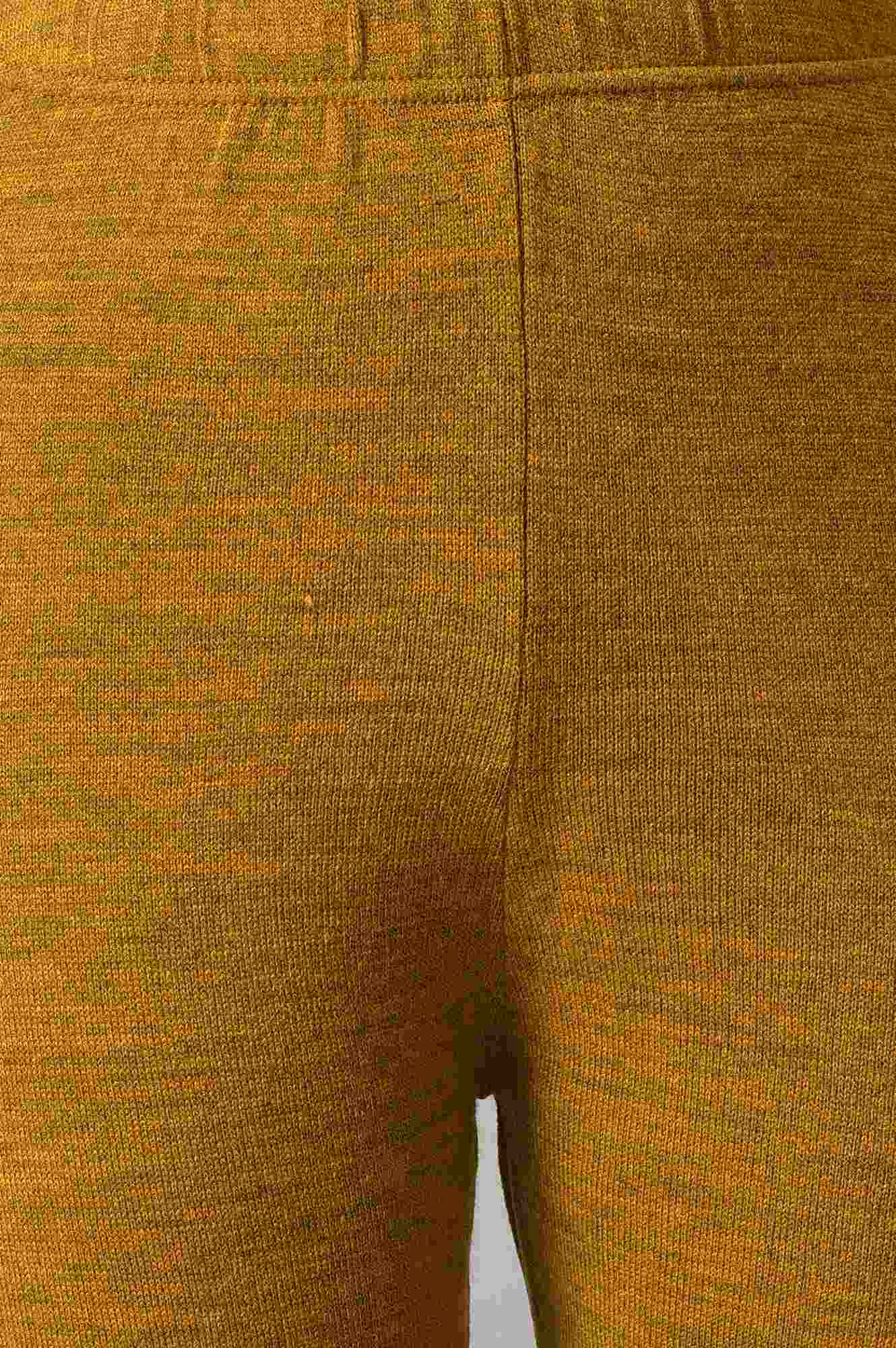 Mustard Solid Skinny Knit Tights with Elasticated Waistband