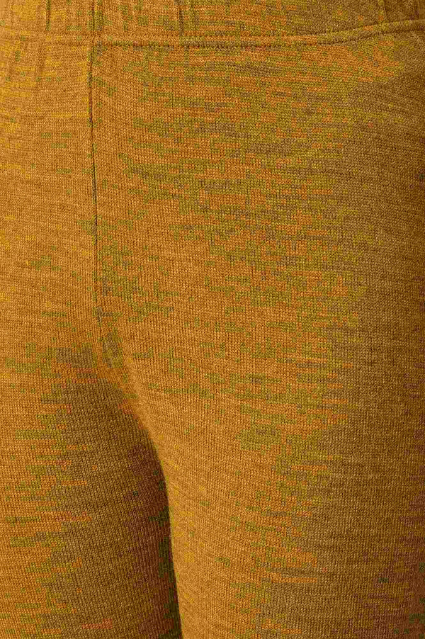 Mustard Solid Skinny Knit Tights with Elasticated Waistband