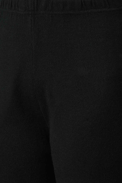 Black Geometric Straight Fit Palazzo With Elasticated Waist