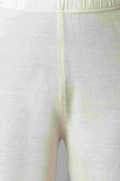 White Geometric Straight Fit Acrylic Palazzo With Elasticated Waist