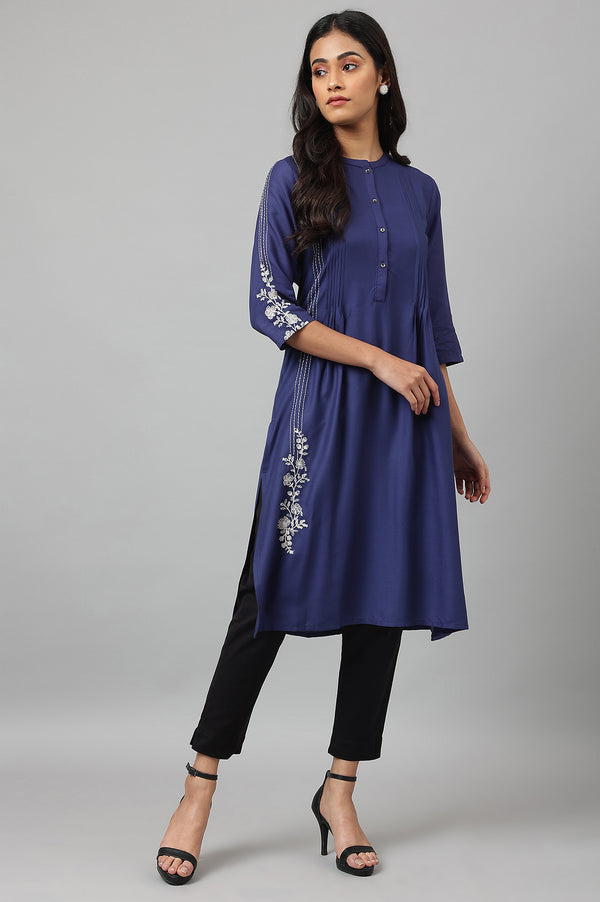 Black Solid Mid-Rise Cotton Flax Slim Pants