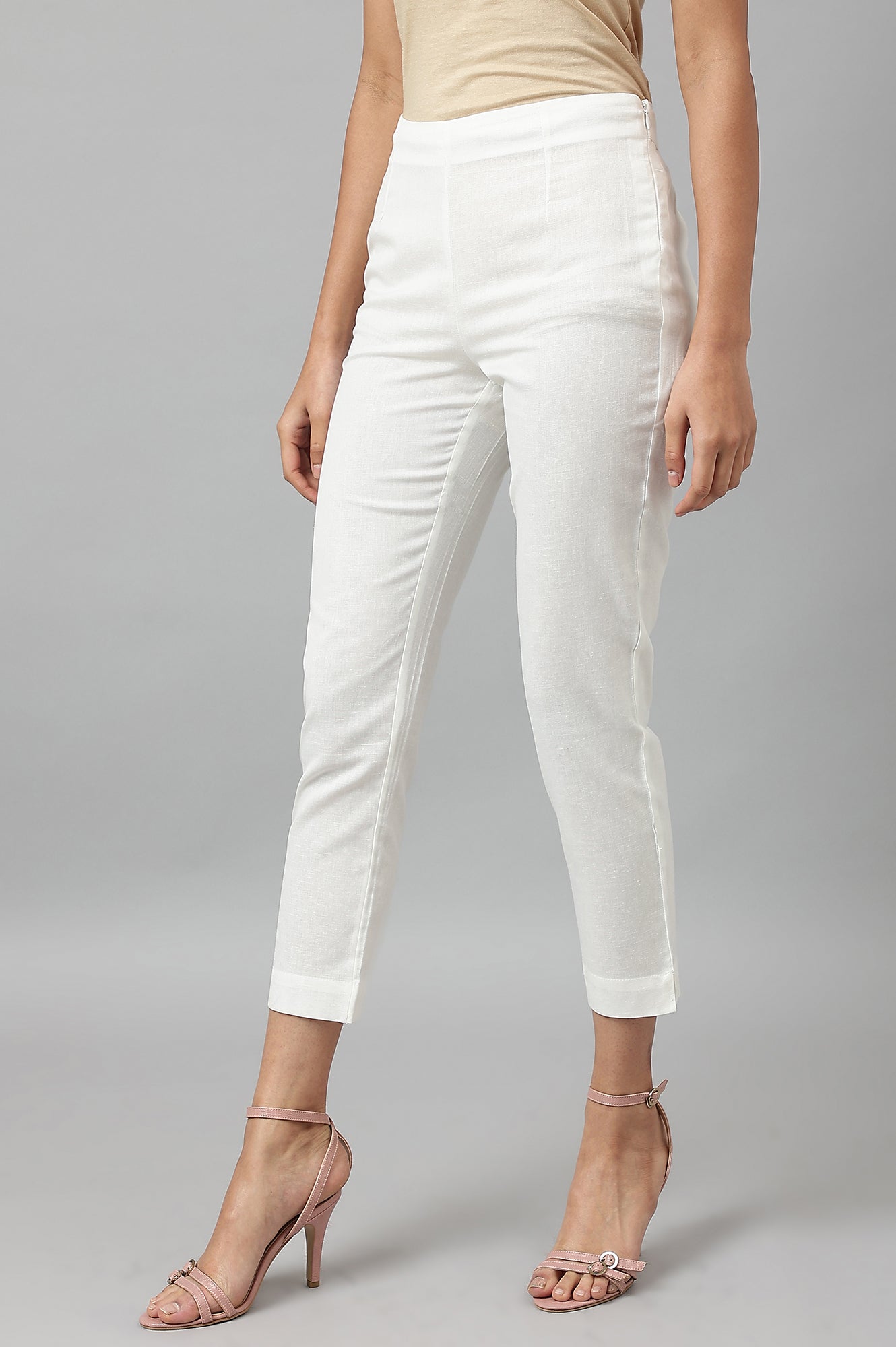 White Fitted Pants