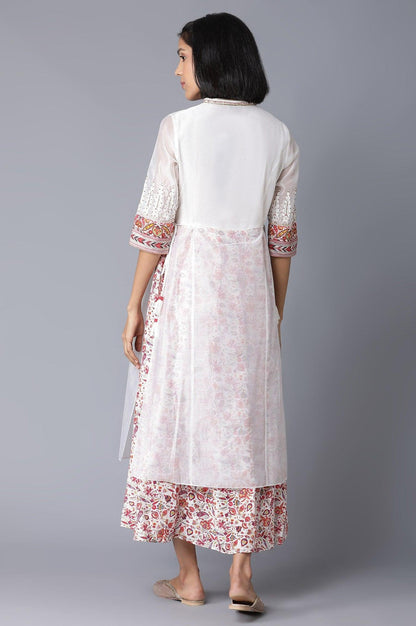 Ecru Festive Layered Dress - wforwoman