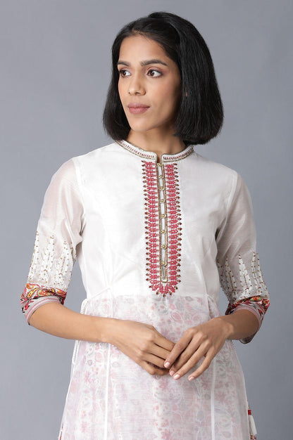 Ecru Festive Layered Dress - wforwoman