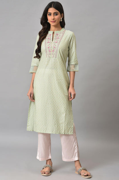 Pink Solid Slim Pants In Straight Silhouette - wforwoman