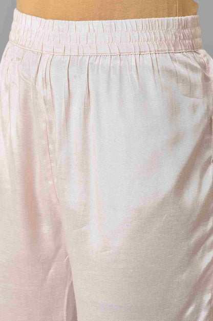 Pink Solid Slim Pants In Straight Silhouette - wforwoman