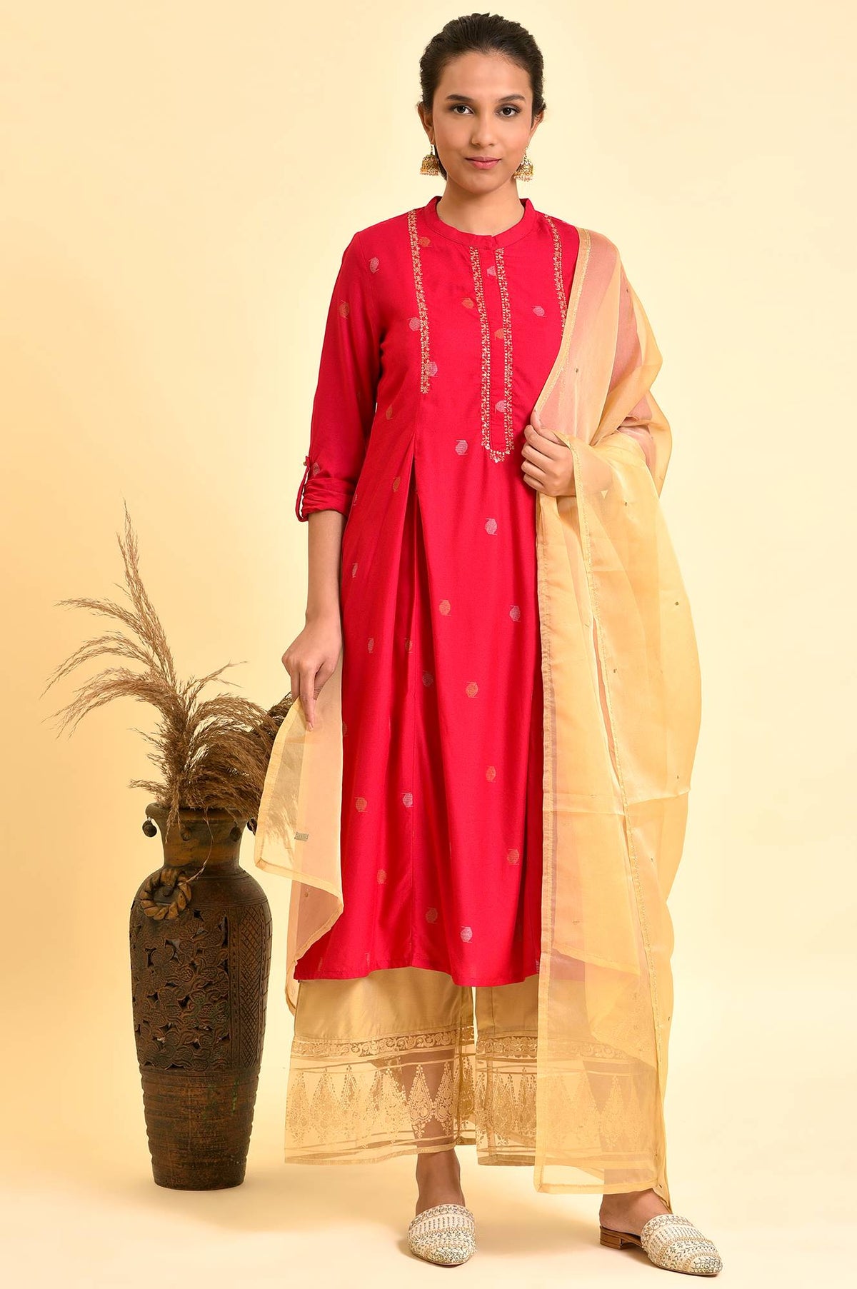 Gold Organza Dupatta - FS