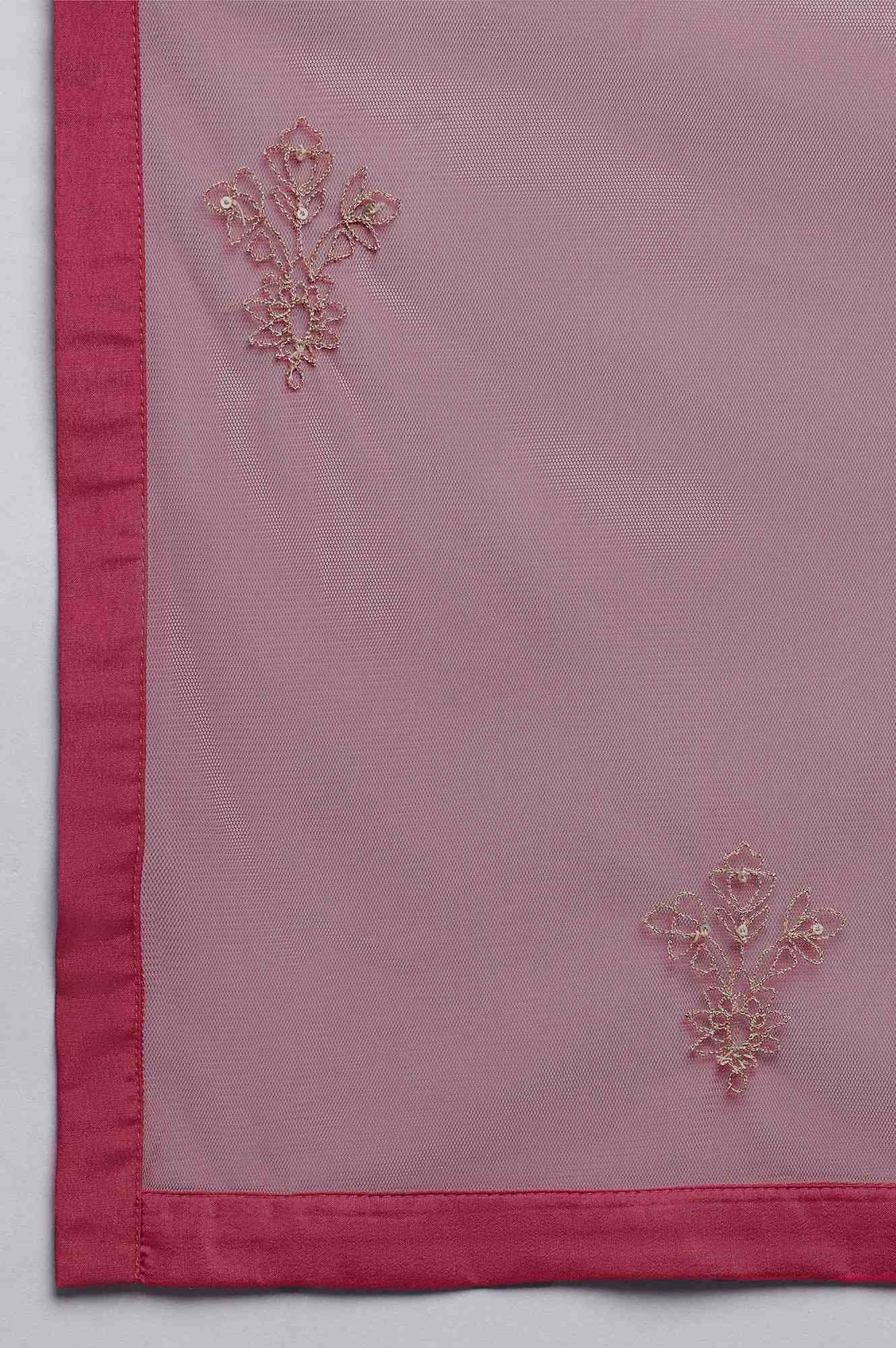 Pink Mesh Dupatta
