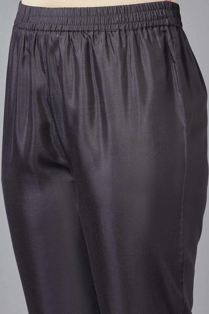 Red Printed kurta, Grey Slim Pants and Dupatta Set - wforwoman