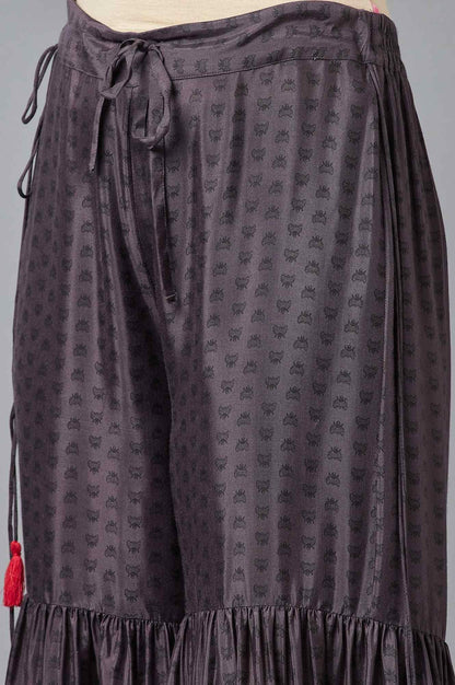 Dark Grey kurta, Sharara and Dupatta Set - wforwoman