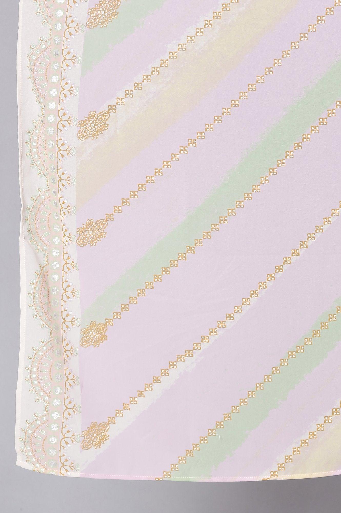 Green Chanderi kurta, Slim Pants And Dupatta Set - wforwoman