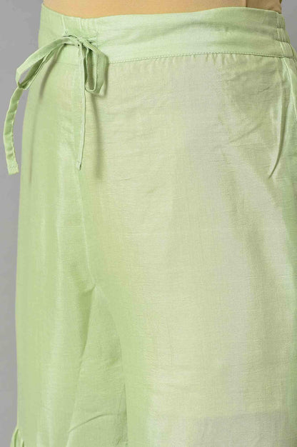 Green Printed kurta, Sharara And Dupatta Set - wforwoman