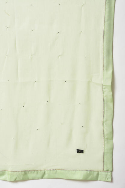 Green Printed kurta, Sharara And Dupatta Set - wforwoman