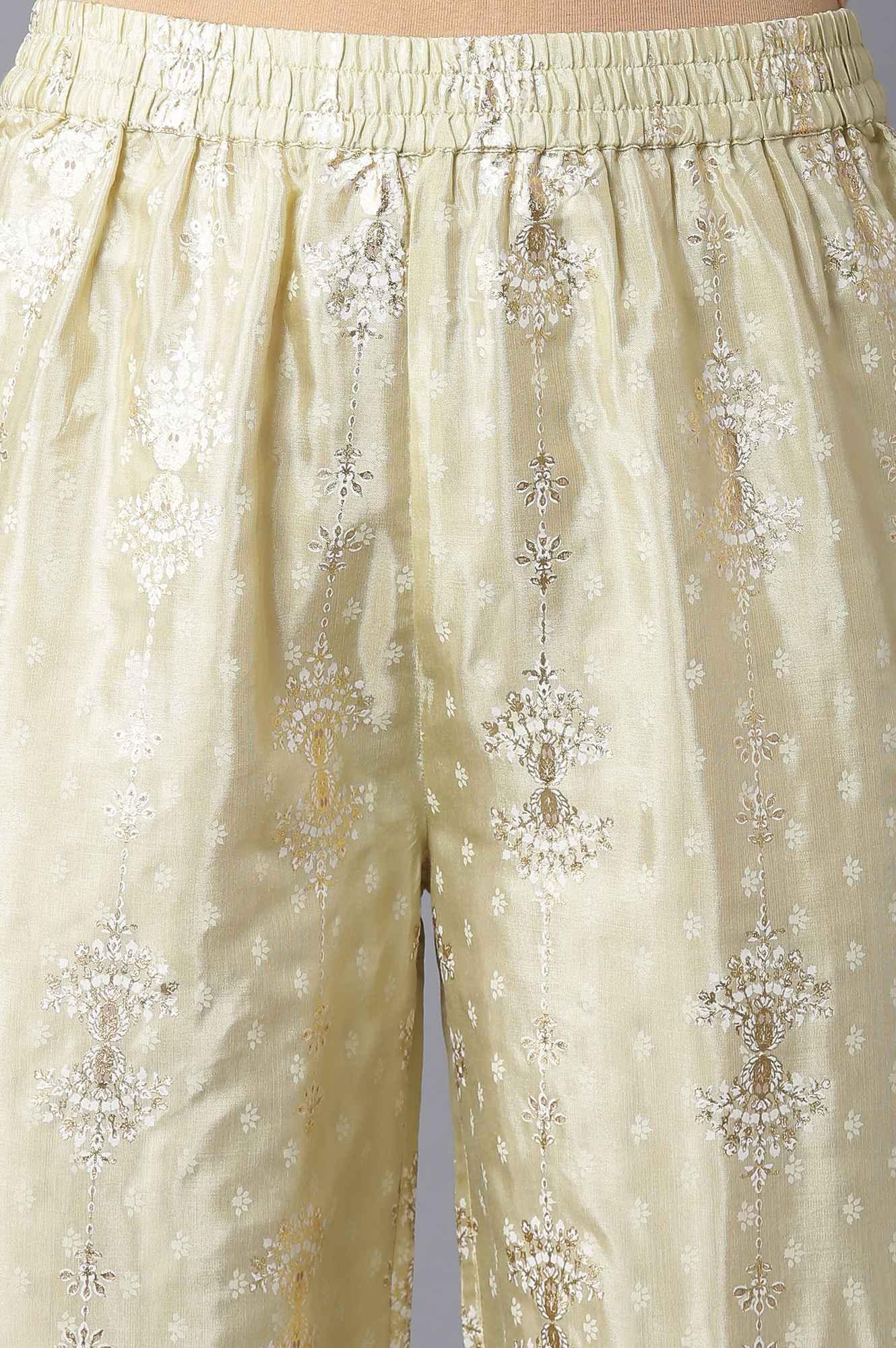 Lime Green Embroidered kurta With Parallel Pants And Dupatta - wforwoman