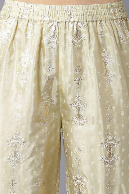 Lime Green Embroidered kurta With Parallel Pants And Dupatta - wforwoman