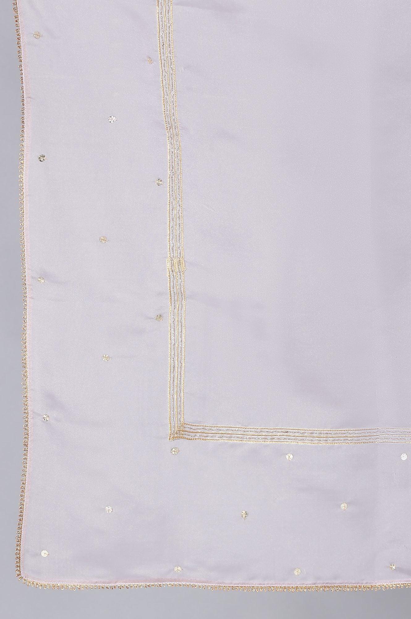 Pink Tiered Round Neck Dress With Organza Dupatta - wforwoman