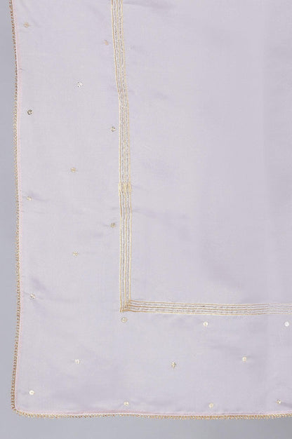 Pink Tiered Round Neck Dress With Organza Dupatta - wforwoman