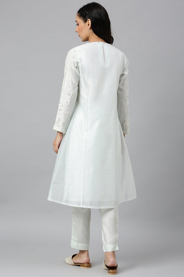 Mint Green Festive Trench Jacket Set