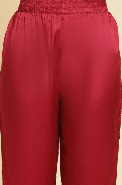 Blue Embroidered Kurta, Straight Pants &amp; Dupatta Set