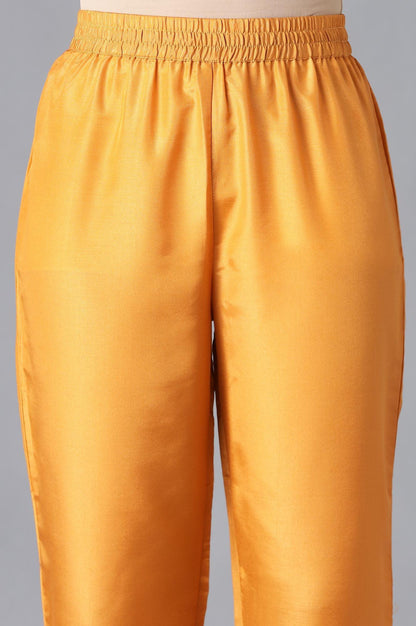 Teal Mock Layer kurta, Orange Parallel Pants And Dupatta Set - wforwoman