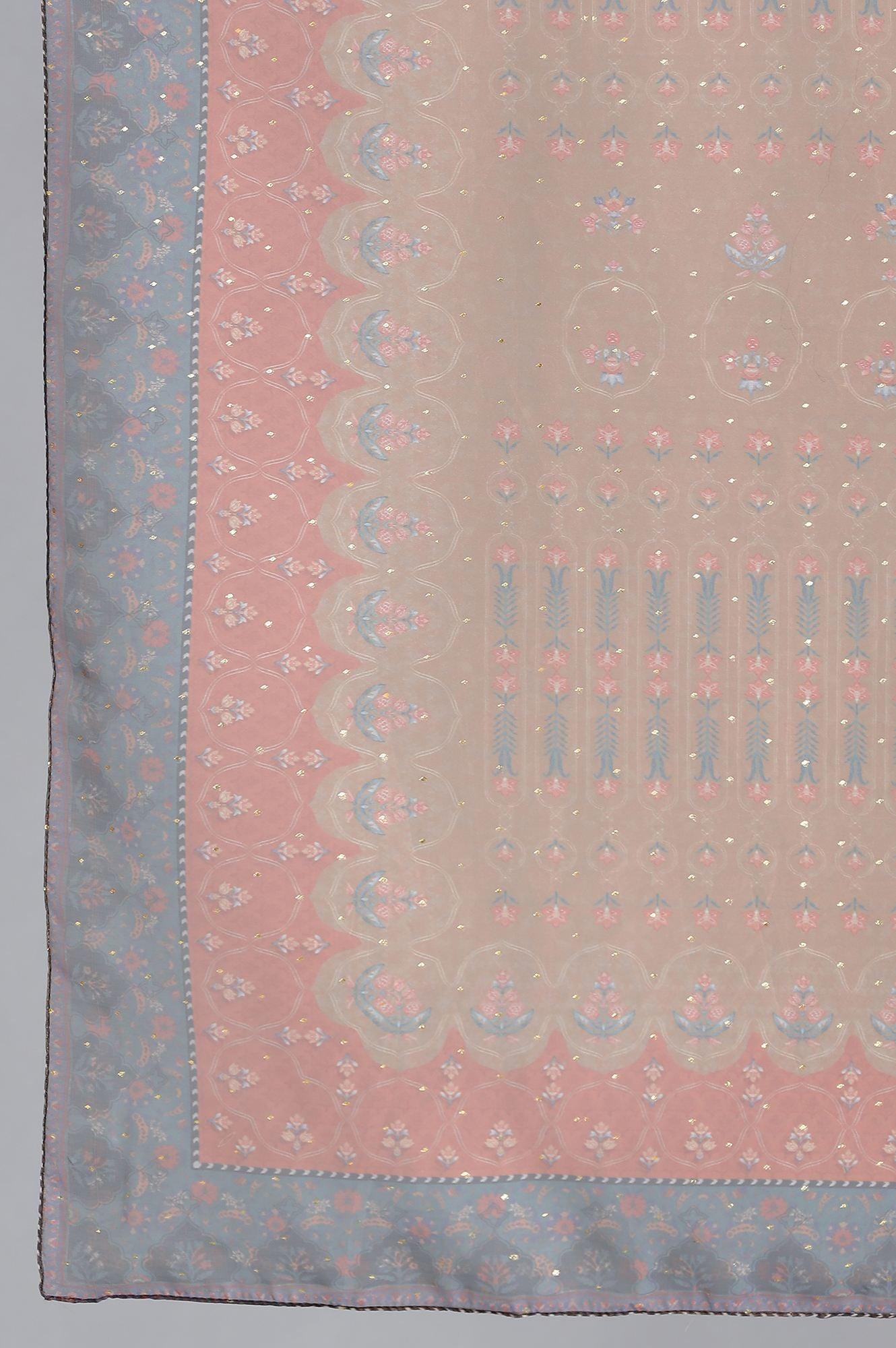 Teal Mock Layer kurta, Orange Parallel Pants And Dupatta Set - wforwoman