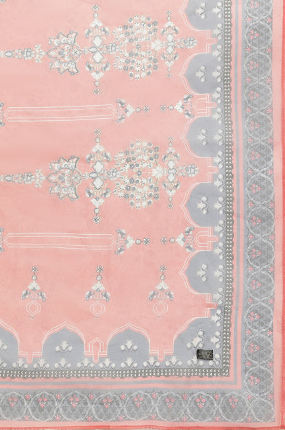 Blue Embroidered Kurta, Straight Pants &amp; Dupatta Set