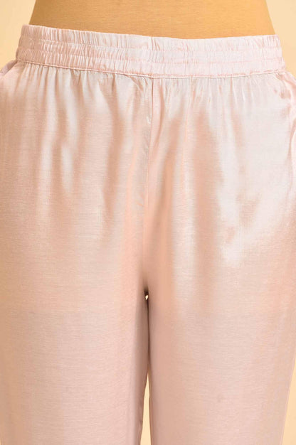 Light Pink Embroidered Kurta, Pants And Dupatta Set - wforwoman