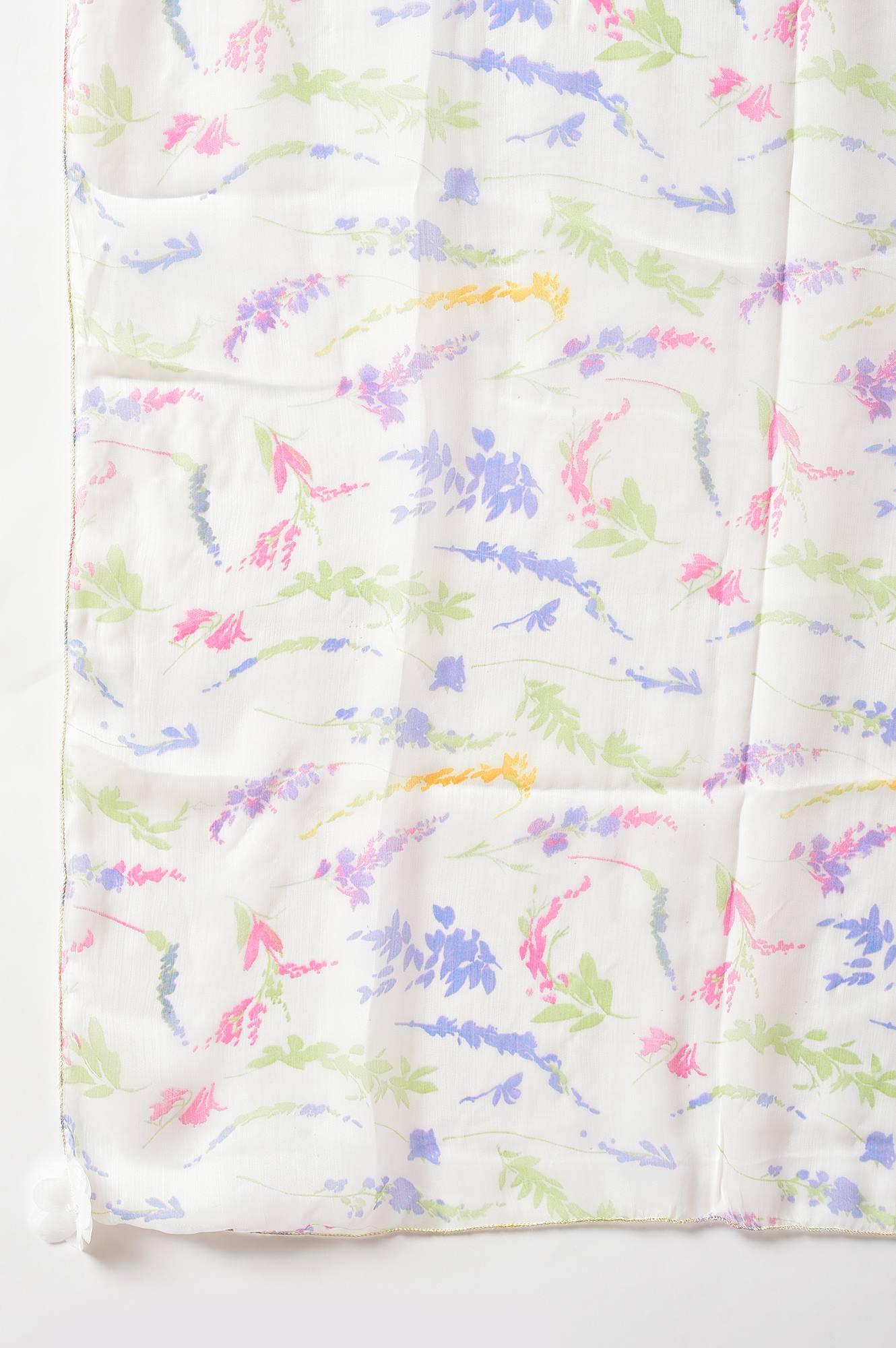 Ecru Printed Round Neck kurta With Tights And Dupatta - wforwoman