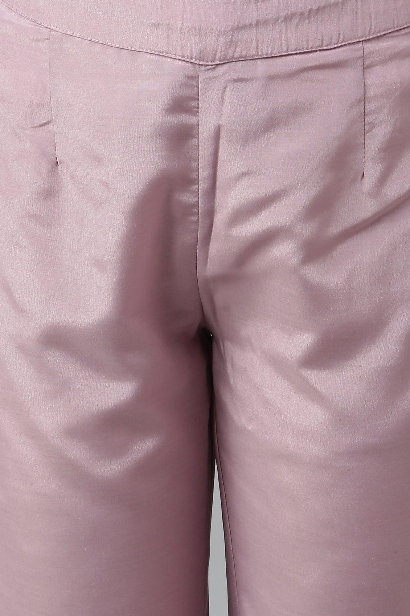 Lemon Yellow Embroidered Chanderi kurta With Slim Pants And Dupatta - wforwoman