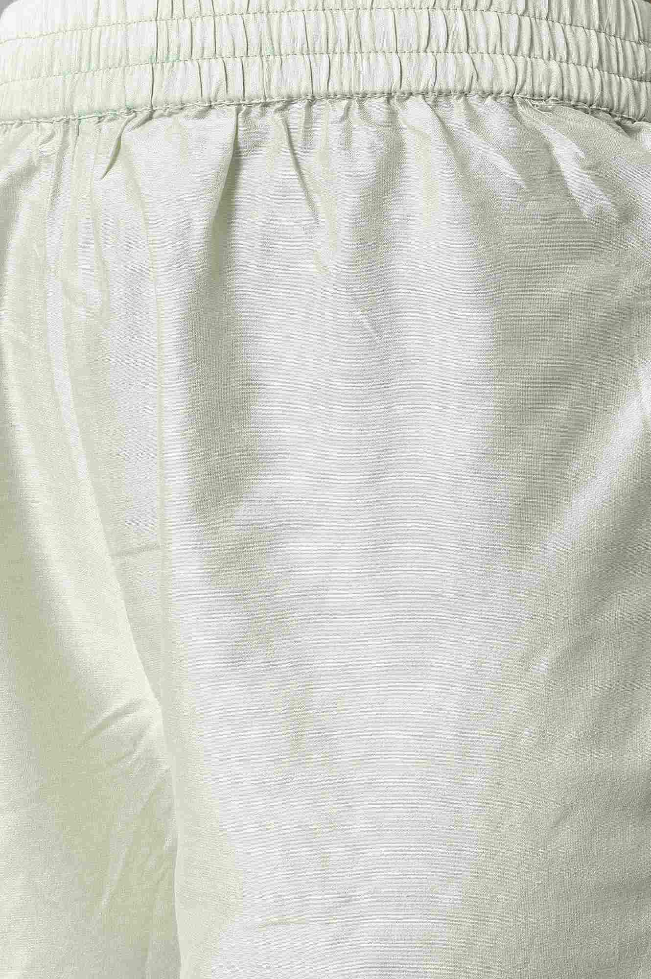 Light Green Embroidered Round Neck kurta With Slim Pants And Dupatta - wforwoman