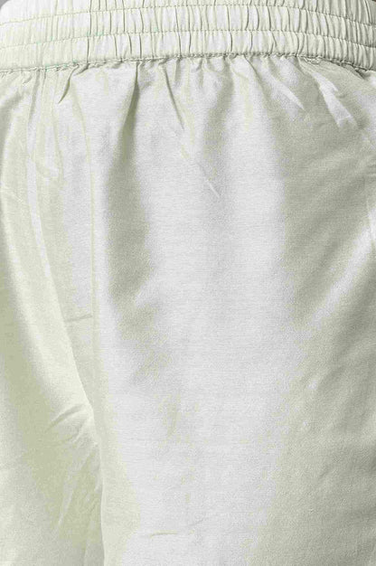 Light Green Embroidered Round Neck kurta With Slim Pants And Dupatta - wforwoman