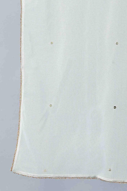 Green Printed Festive kurta With Parallel Pants And Net Dupatta - wforwoman