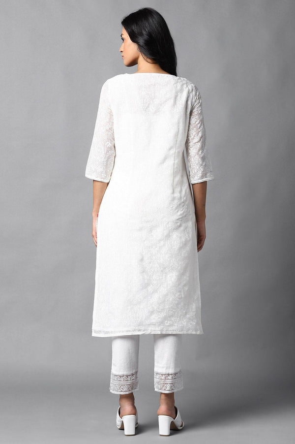 Ecru Kota Printed kurta