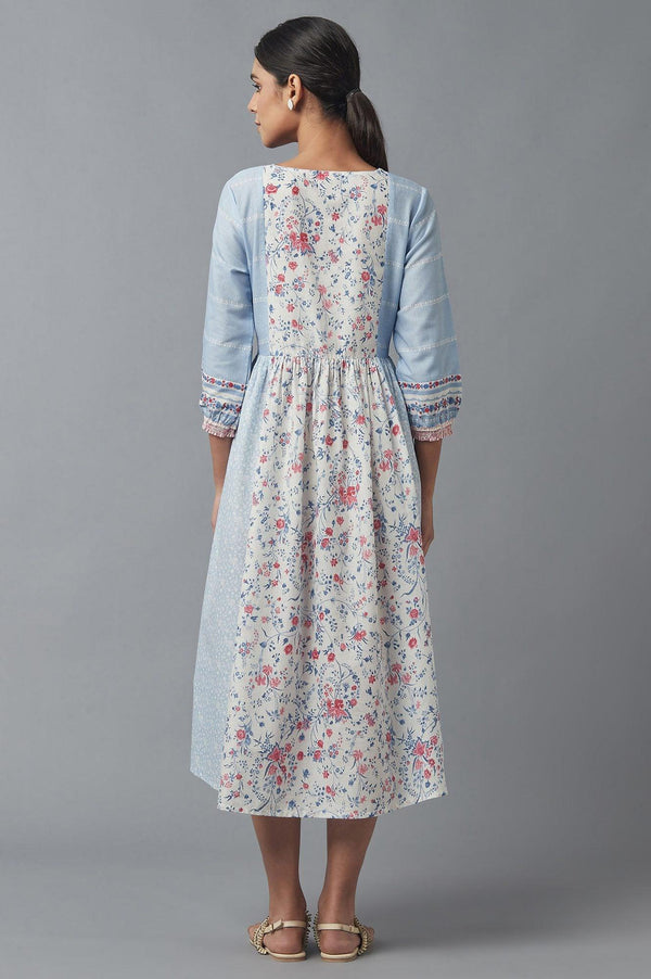 Light Blue Panelled Dress