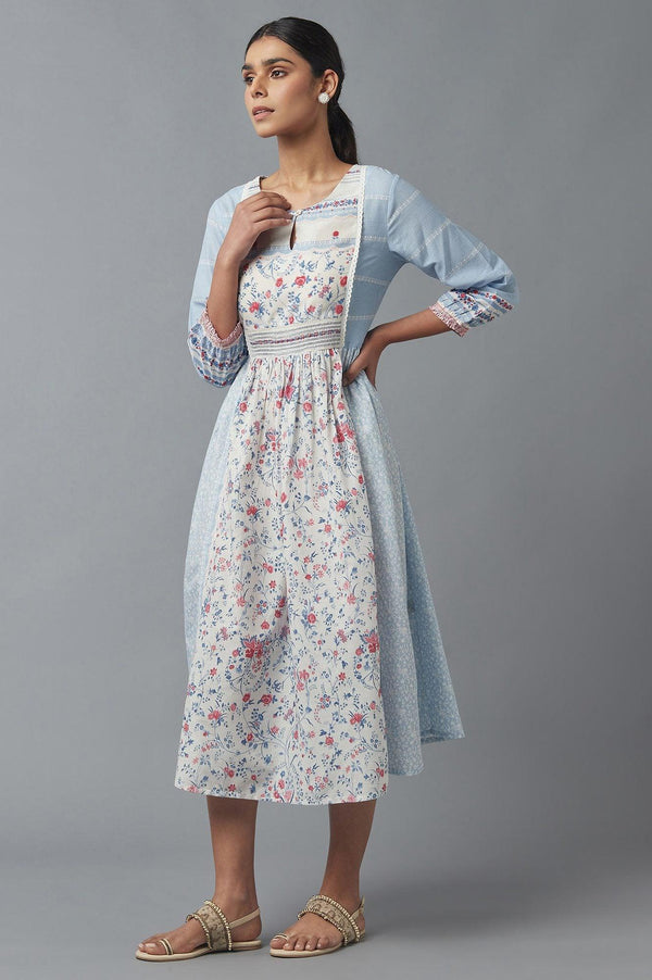 Light Blue Panelled Dress