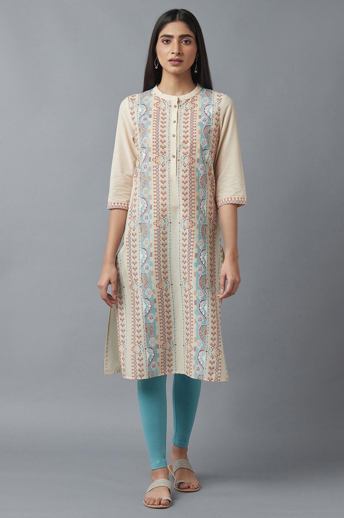 Soft Multicoloured Floral Print kurta - XS