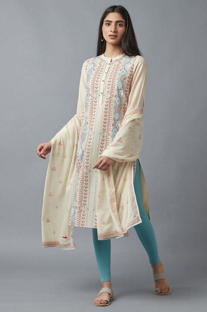 Soft Multicoloured Floral Print kurta - wforwoman
