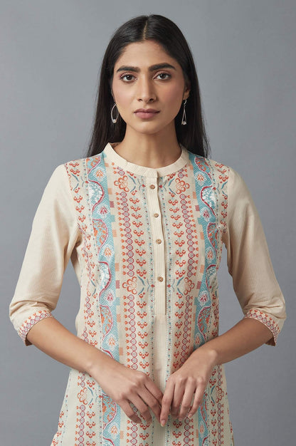 Soft Multicoloured Floral Print kurta - wforwoman