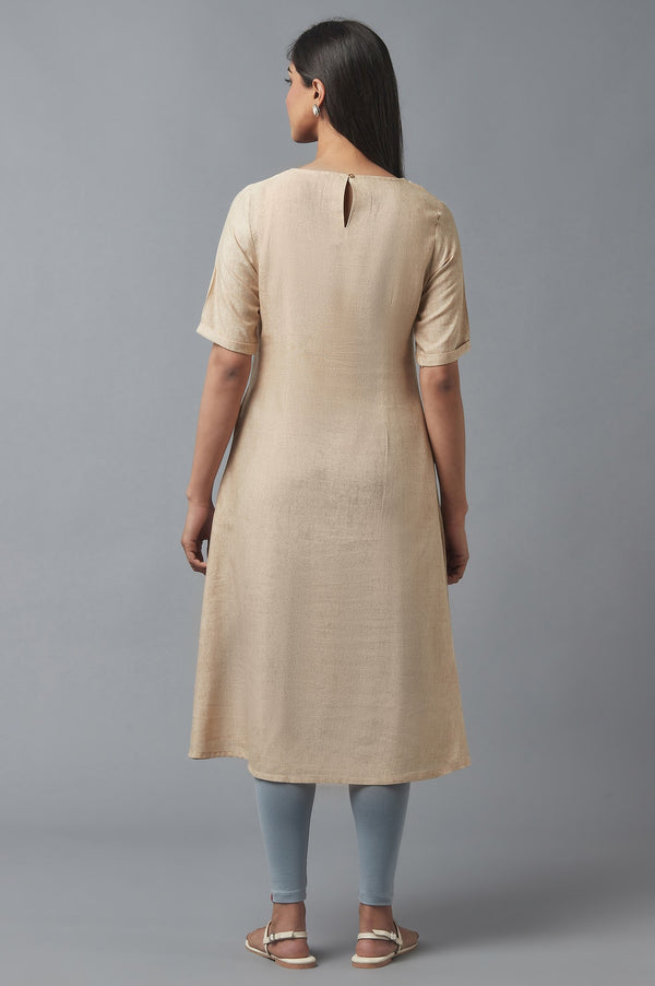Almond Beige Sequin Work kurta
