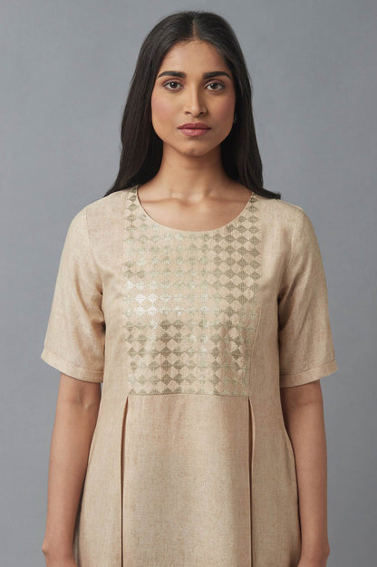 Almond Beige Sequin Work kurta