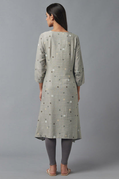Smoke Grey A-line kurta - wforwoman