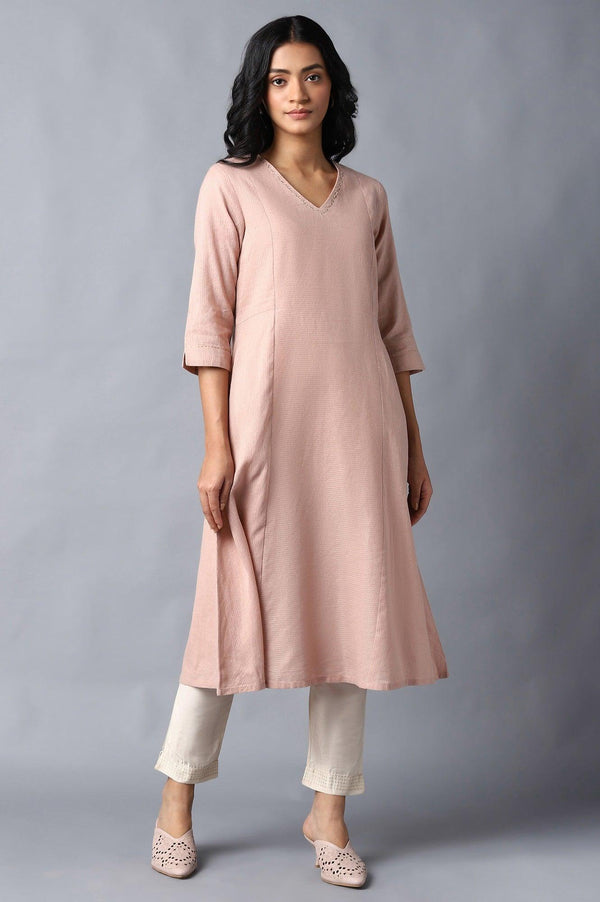 Flamingo Pink A-Line kurta