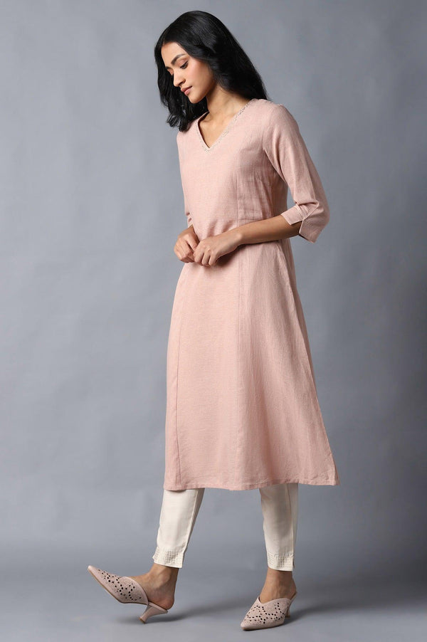 Flamingo Pink A-Line kurta