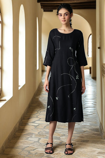 jet black dresses for ladies Woman Jet Formal Dresses Latin Quarters Jet Black Polyester Embellished Maxi Dress