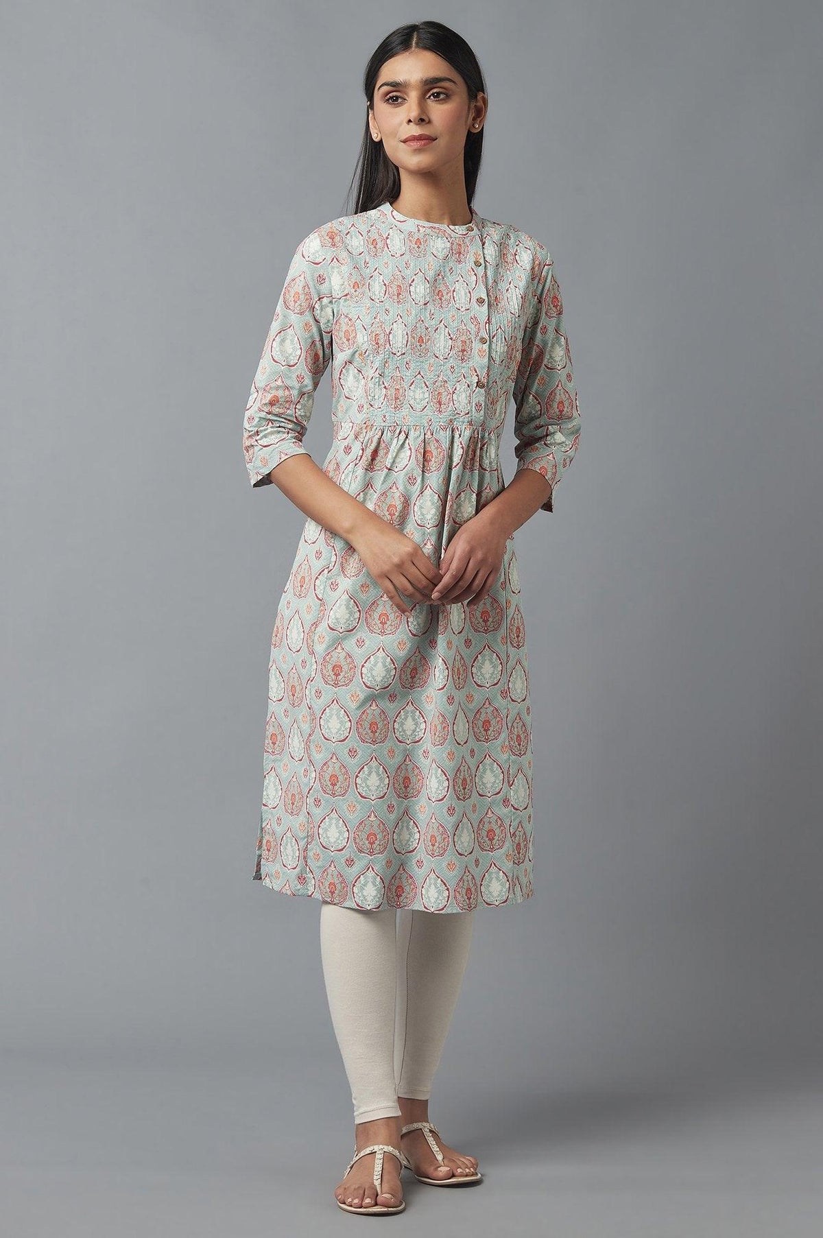 Harbour Green Printed kurta - XS