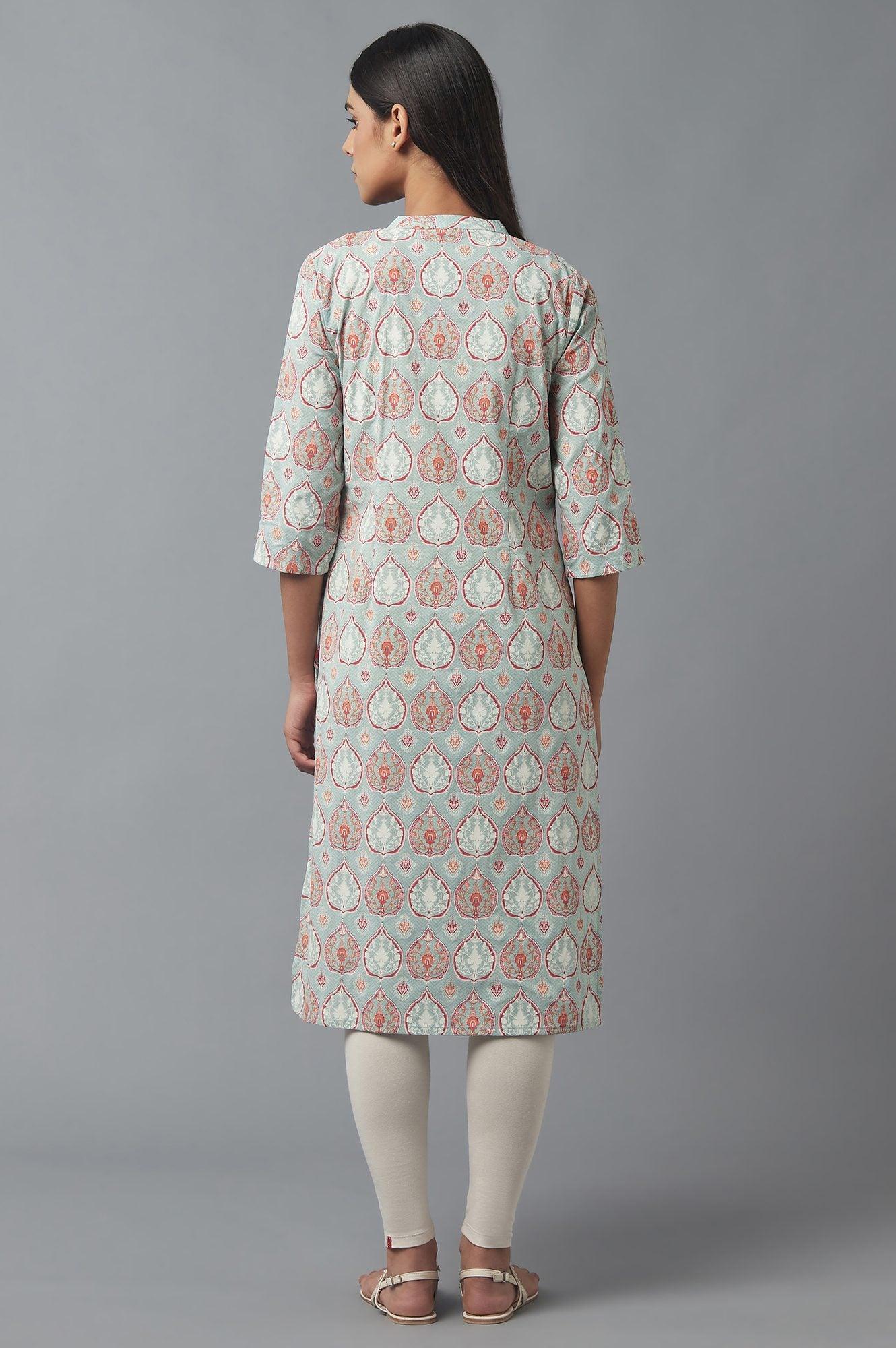Harbour Green Printed kurta - wforwoman