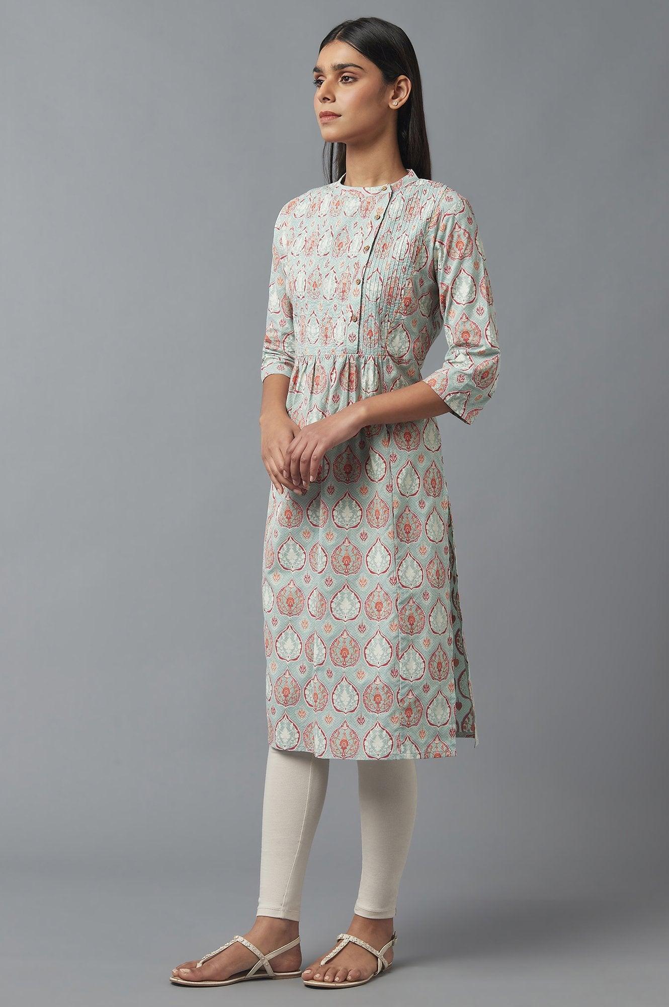 Harbour Green Printed kurta - wforwoman