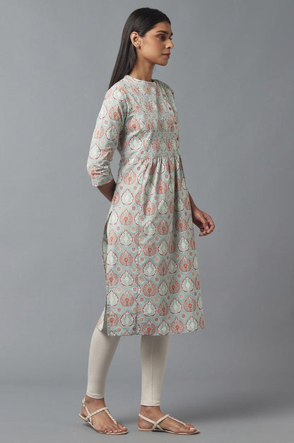 Harbour Green Printed kurta - wforwoman
