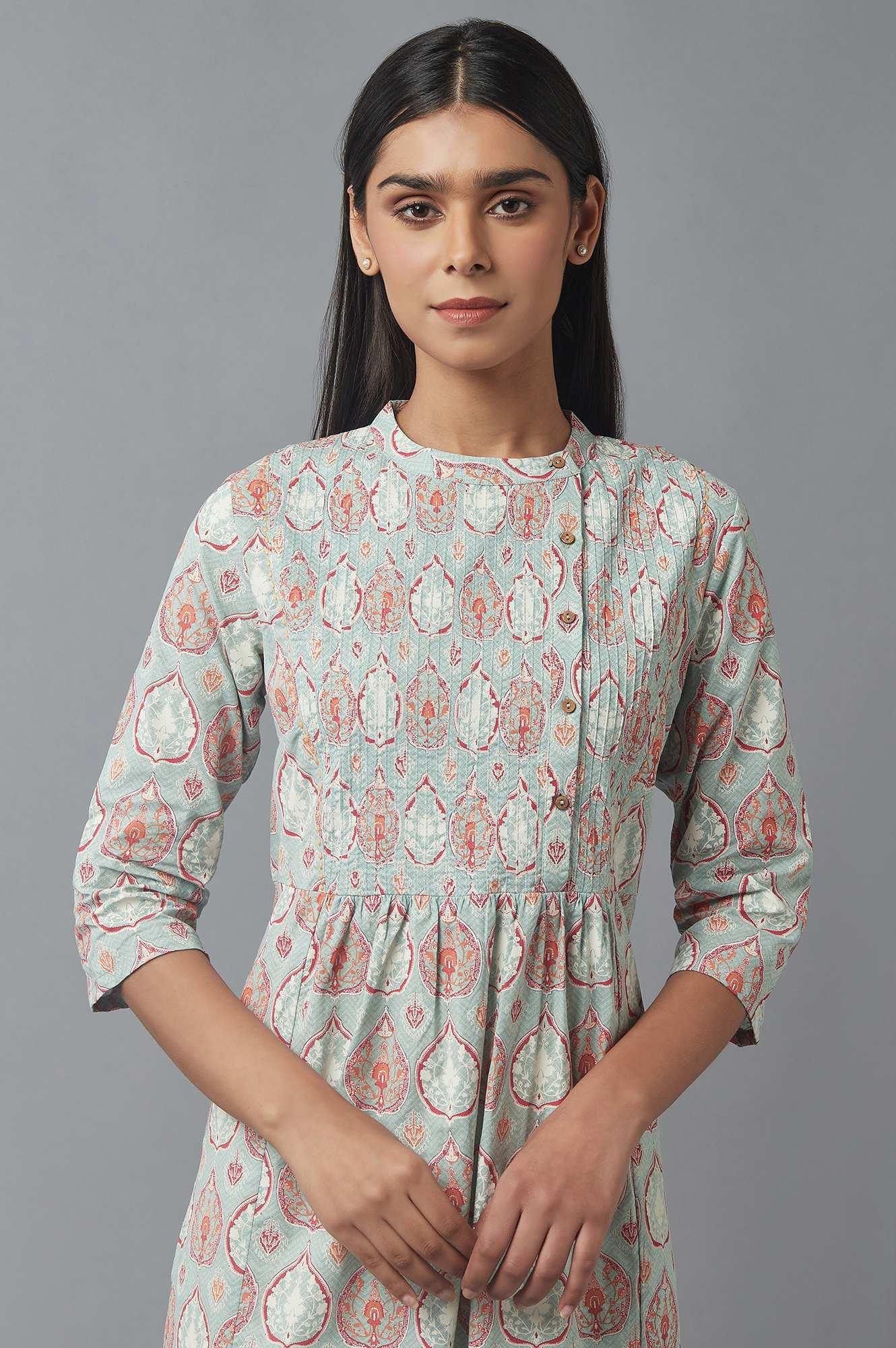 Harbour Green Printed kurta - wforwoman